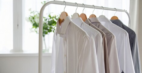 白いシャツが並ぶ