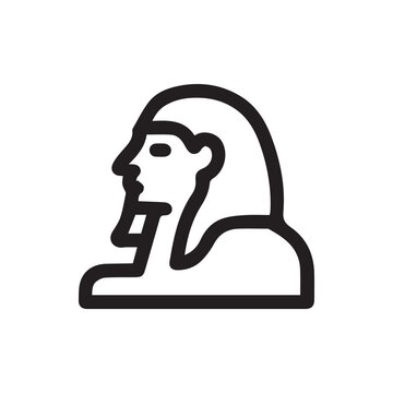 Striking black outline illustration of the legendary Egyptian Sphinx monument