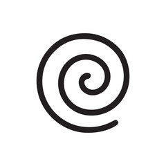 Elegant minimal black spiral design element on a crisp white backdrop for creative projects