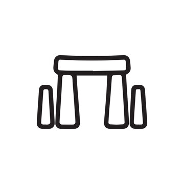 An iconic representation of an ancient stone circle a mysterious prehistoric monument outline illustration