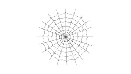 Obraz premium Black and white spider web illustration on white background.