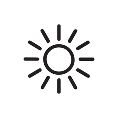 Simple Sun Icon Brightness Symbol for Daylight and Weather Applications