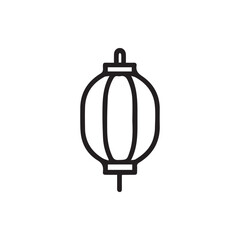 Simple Asian Lantern Outline Icon for Festive Cultural Celebrations and Decor Elements