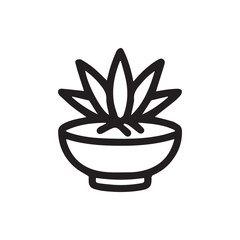 Stylized indoor succulent plant in a simple round pot icon graphic illustration design