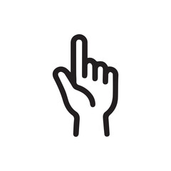Simple black outline hand pointing up a universal cursor for digital navigation