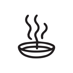 Warm inviting steam rising from a simple comforting hot beverage cup or bowl icon