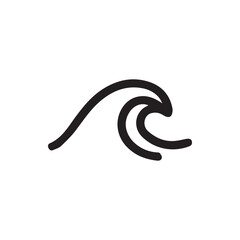 Stylized Black Wave Icon Simple Ocean Water Movement Symbol Design Element