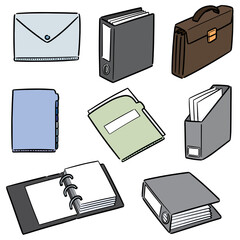 vector set of folder cartoon