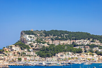 View at house on a mountain slope in Port de s&oacute;ller at Mallorca