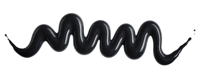 black liquid spiral isolated on white background