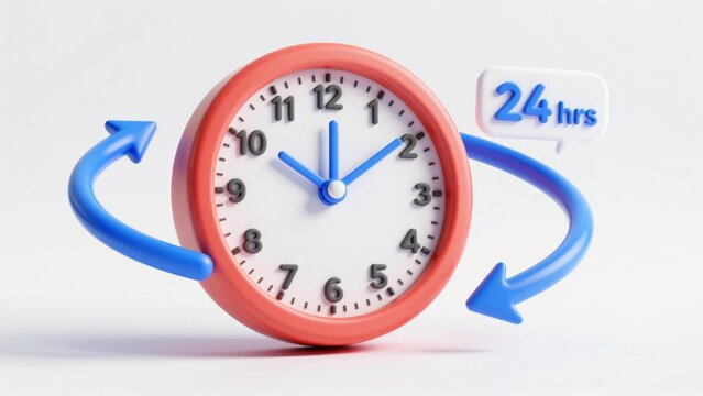 24hour clock cycle with blue arrows