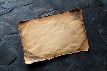 Blank old postcard space for handwritten messages and vintage designs on a textured black background