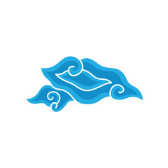 Indonesian mega cloudy batik motif vector illustration.