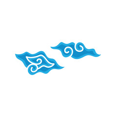 Indonesian mega cloudy batik motif vector illustration.