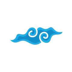 Indonesian mega cloudy batik motif vector illustration.