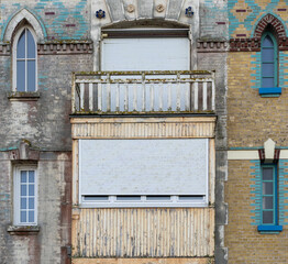 Fa&ccedil;ade style art nouveau, b&acirc;timent ancien belle &eacute;poque, Mers-les-Bains, Hauts-de-France, France