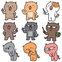 vector set of cat cartoon