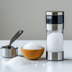 Sprinkling sea salt kitchen table food photography modern close-up cooking essentials