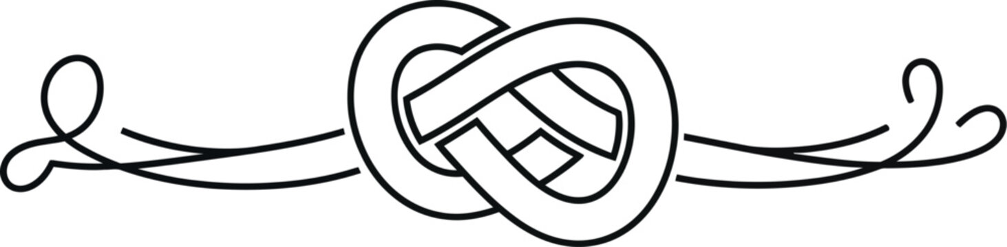 Infinity love knot symbol with elegant line ornament romantic illustration