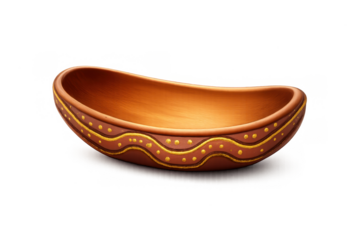 Aboriginal coolamon icon with traditional patterns for cultural design and decor