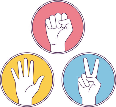 Rock Paper Scissors Hand Gesture Icons for Games and DecisionsRock Paper Scissors Hand Gesture Icons for Games and DecisionsRock Paper Scissors Hand Gesture Icons for Games and DecisionsRock Paper Sci