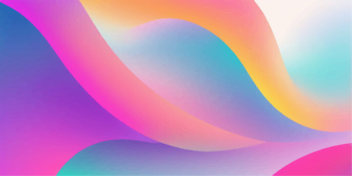 Abstract colorful wave pattern design with bright rainbow colors and smooth vector lines