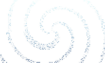 Abstract Halftone Dot Swirl Glowing Blue Digital Design Element