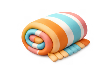 Vibrant striped beach towel for summer relaxation - ideal for seaside retreats and outdoor adventures