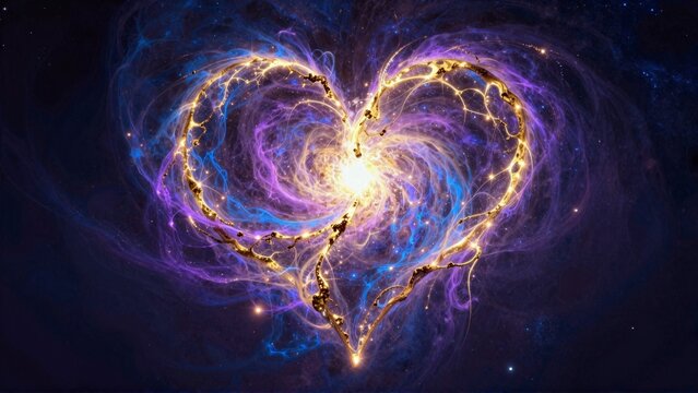 Cosmic heart nebula in deep space - Powered by Adobe