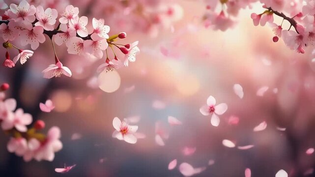 桜　花びら　風景　生成AI