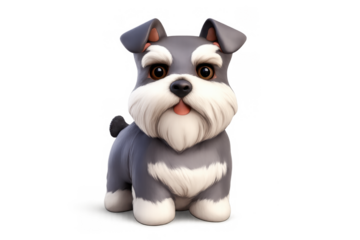 Adorable schnauzer icon illustration - cute dog character for design and decor