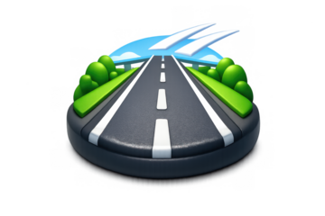 Highway journey icon with speed concept for design elements in digital projects