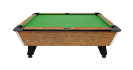 Side view empty billiard table isolated on white background