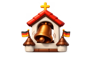 Bronze church bell with cozy chapel design - perfect for holiday decorations and celebrations