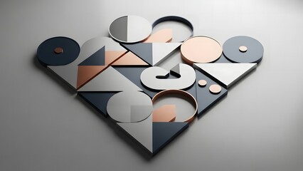 Abstract geometric shapes arranged in a minimalist and modern pattern