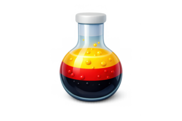 Colorful science flask icon for educational and design projects