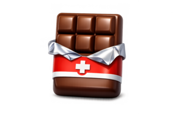 Swiss chocolate delight with wrapping and swiss flag design for product packaging and advertising