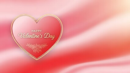 Happy valentine's day heart card design with red and pink background gradient