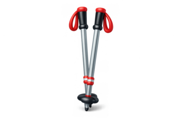 Minimalist ski poles icon design for winter sports and adventure themes