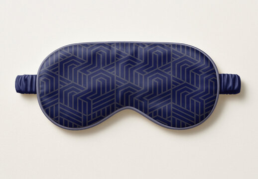 Geometric Navy Sleep Mask Mockup PSD