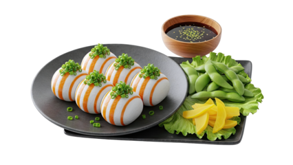 Steamed Bao Buns with Edamame and Mango