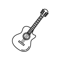 Naklejka premium Acoustic Guitar Outline Icon, Simple Vector Illustration