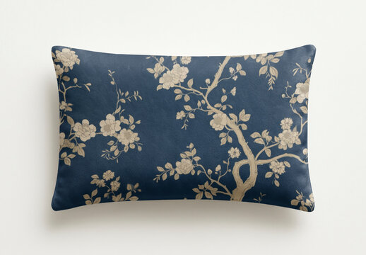 Elegant Floral Pillow Mockup PSD