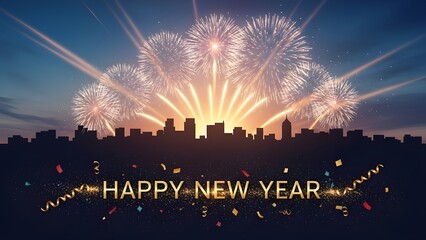 Banners and advertisements with a universal New Year background