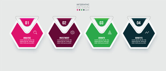 Infographic template business concept with step.
