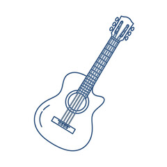 Naklejka premium Acoustic Guitar Outline Illustration, Musical Instrument Icon