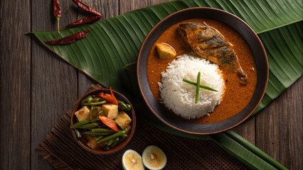 Nasi dagang, traditional Terengganu breakfast rice with fish curry