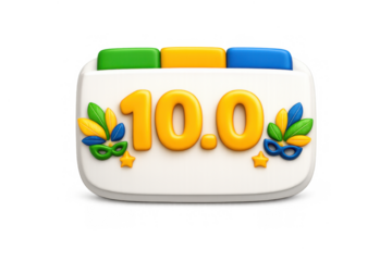 Brazil carnival scorecard with colorful mask and feathers design for event rating or celebration graphics