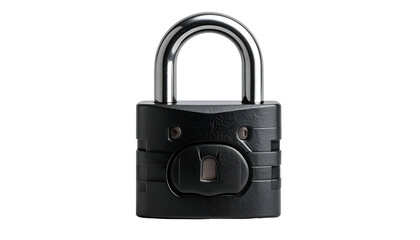 Black padlock with a silver shackle and fingerprint reader in the center