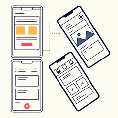 Mobile App UI UX Vector Illustration &ndash; Interface Design and User Experience Concept